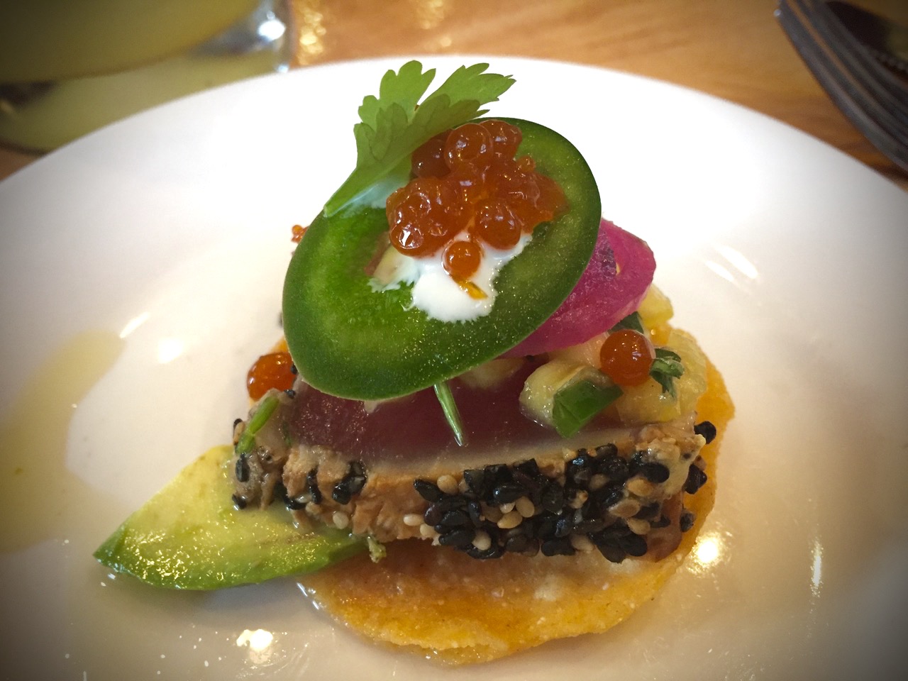 Tuna Tostada at Savorez