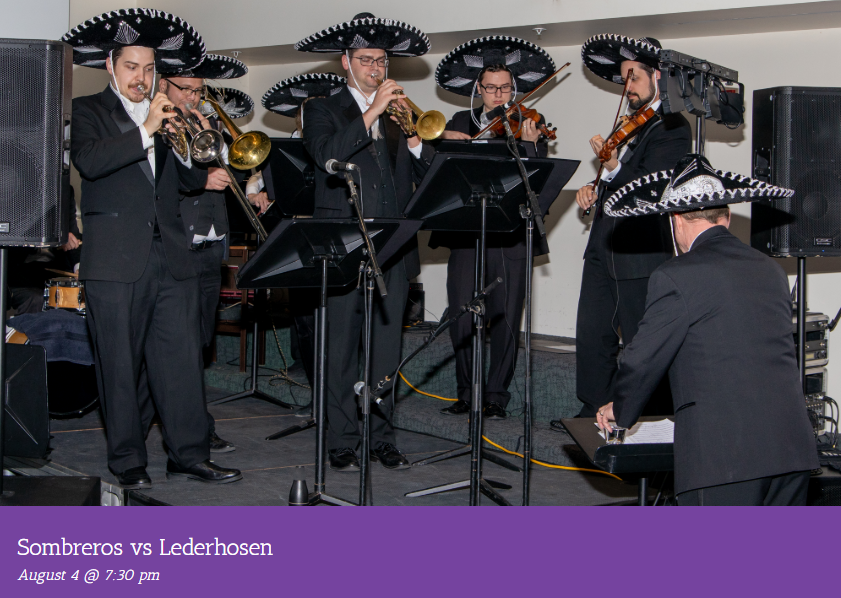 Mariachi band with black and silver sombreros at the Kentucky Symphony Orchestra