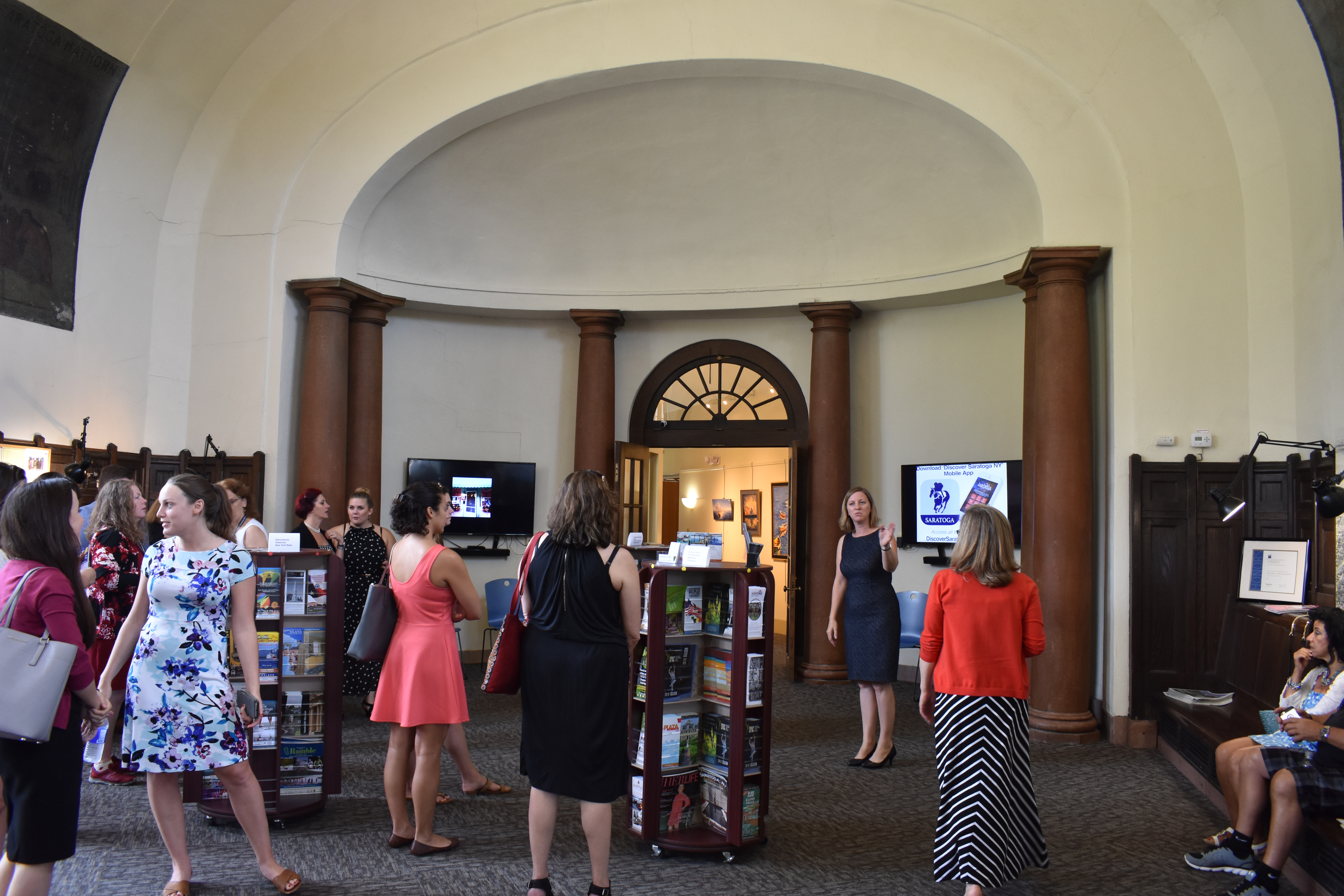 Group enjoying tour of the Saratoga Springs Heritage Area Visitor Center
