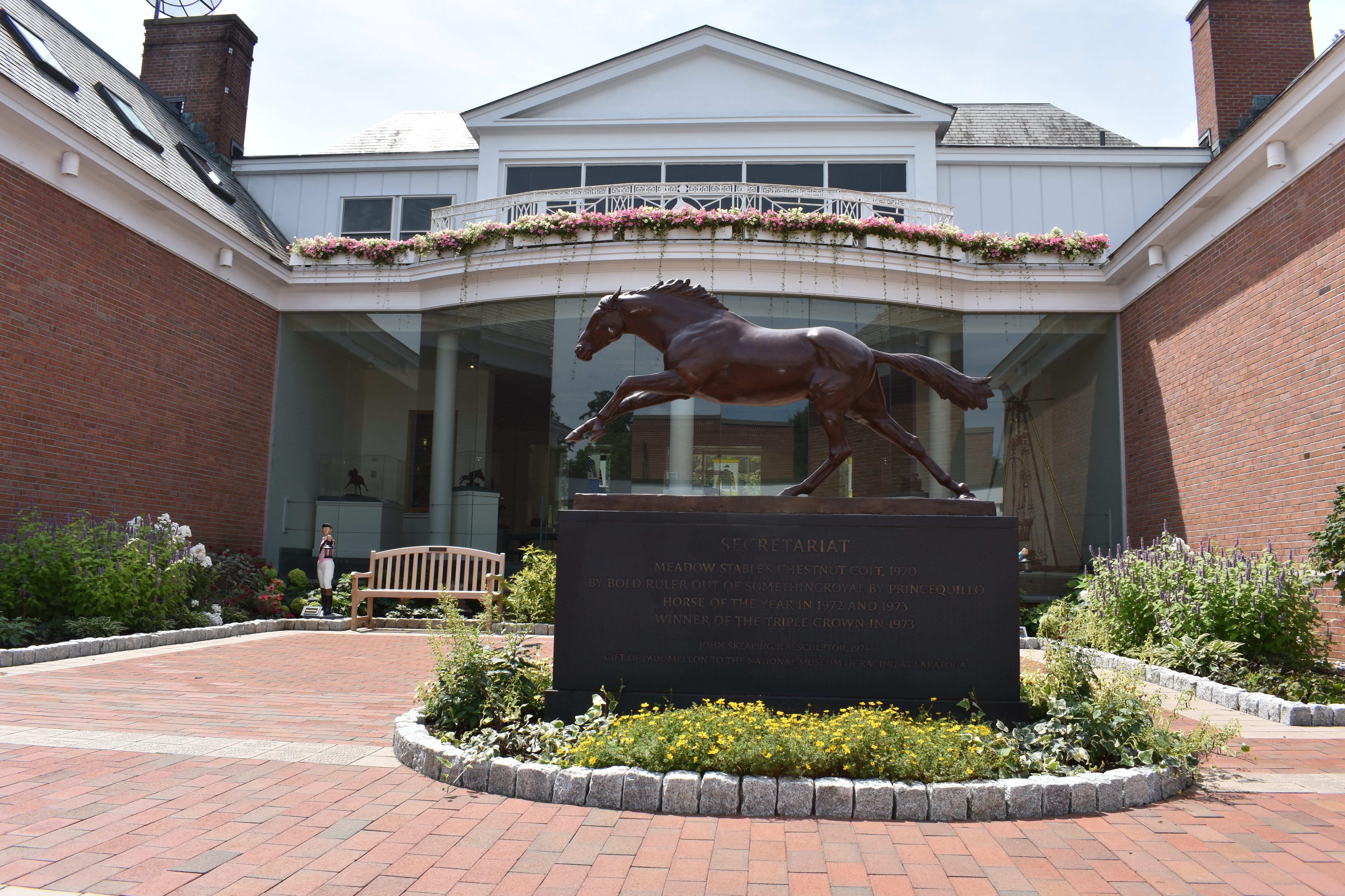 Shot of Secretariat statue at National Museum of Racing and Hall of Fame