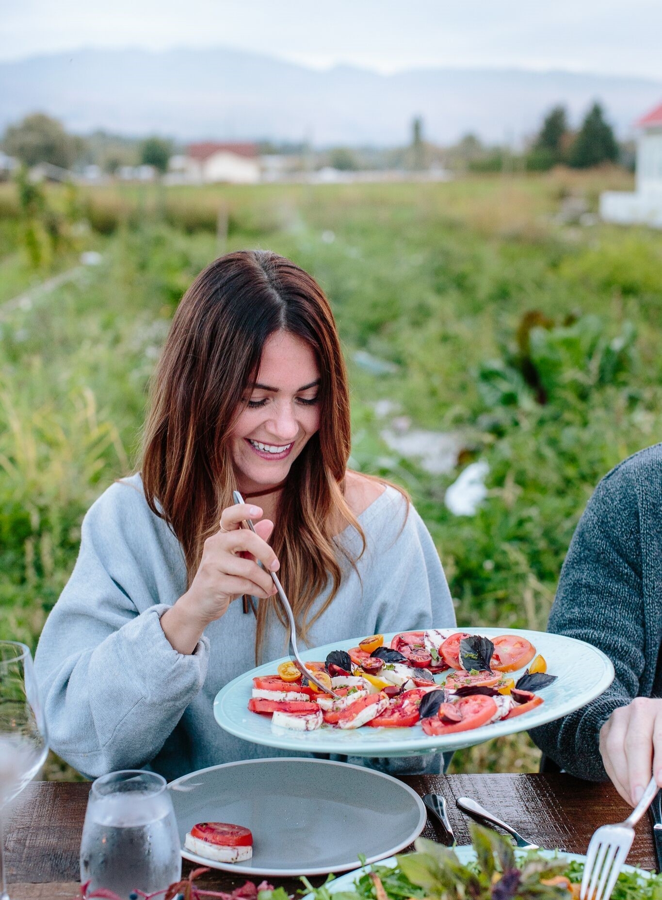 Caprese Salad in the Garden