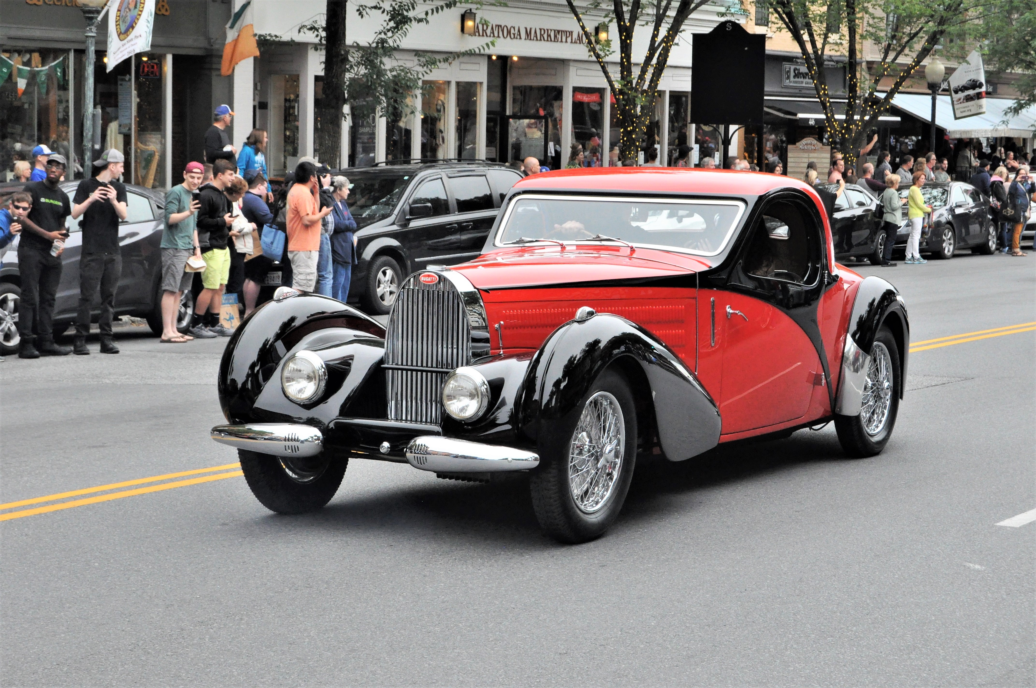 Red Bugatti parade car 6