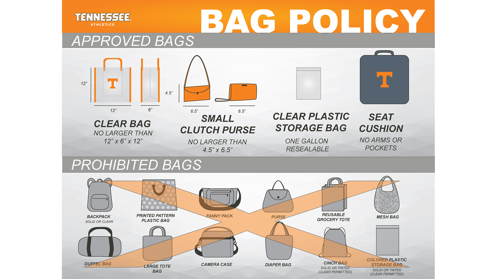 Clear Bag Policy Reminder for Saturday – UK Athletics