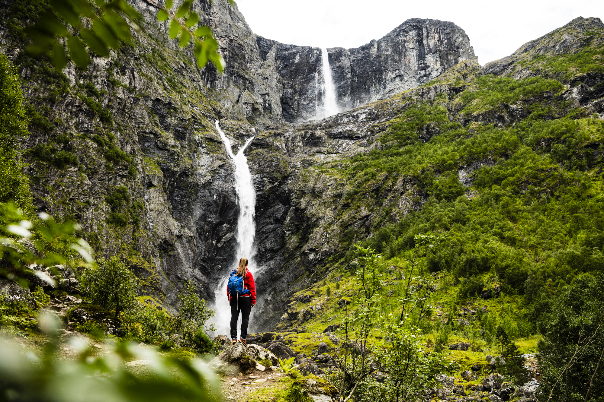 Hiking waterfall top
