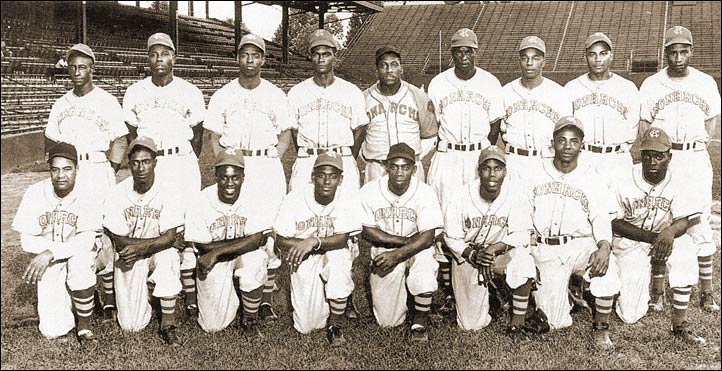 Jackie Robinson in Kansas City Monarchs uniform]