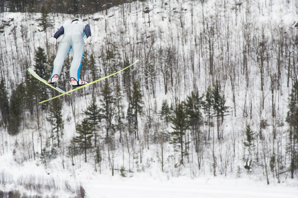 滑雪 jumping tournament at Suicide Bowl in Ishpeming, Michigan.