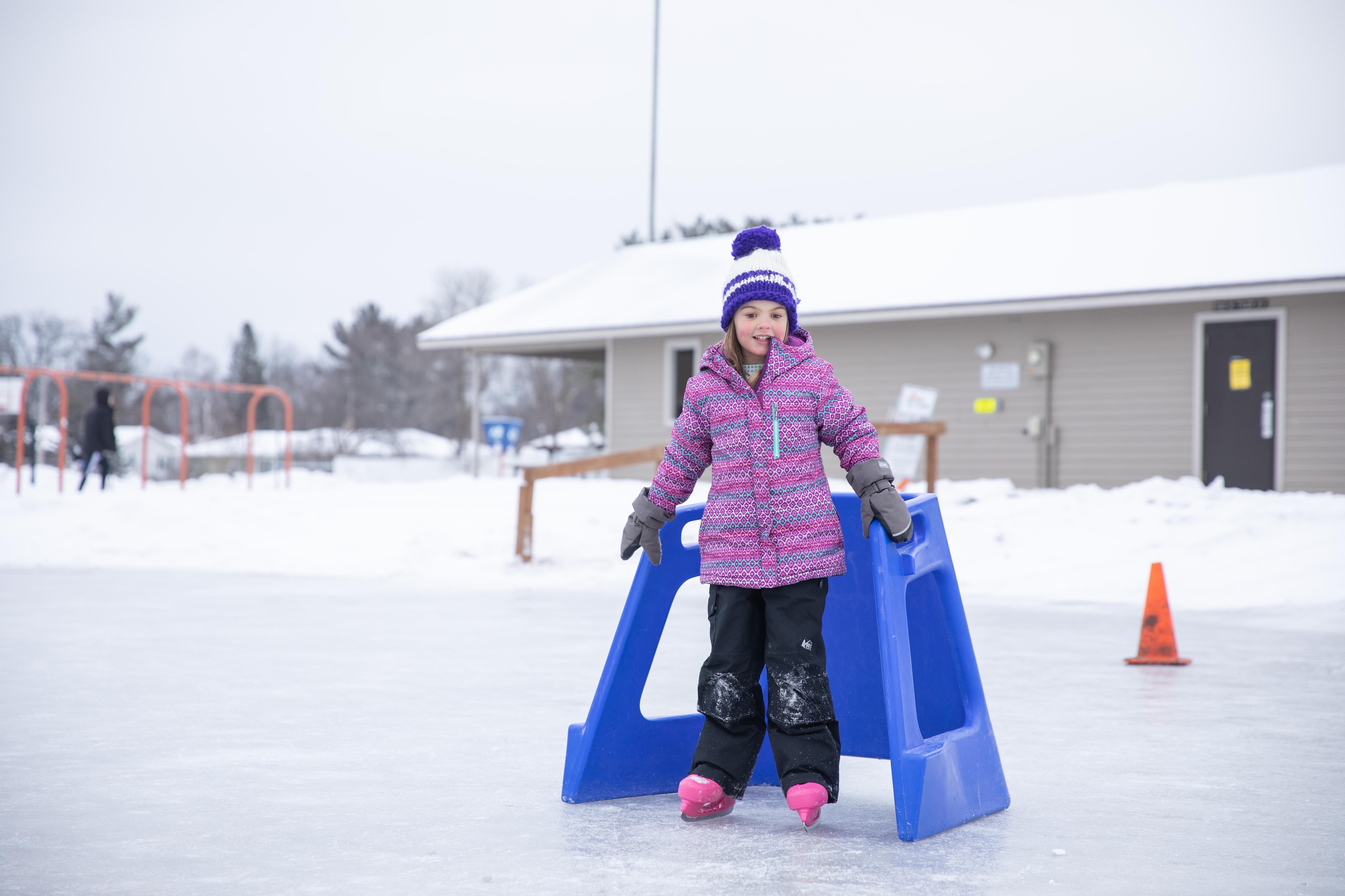 Readying the ice rinks, Outdoors