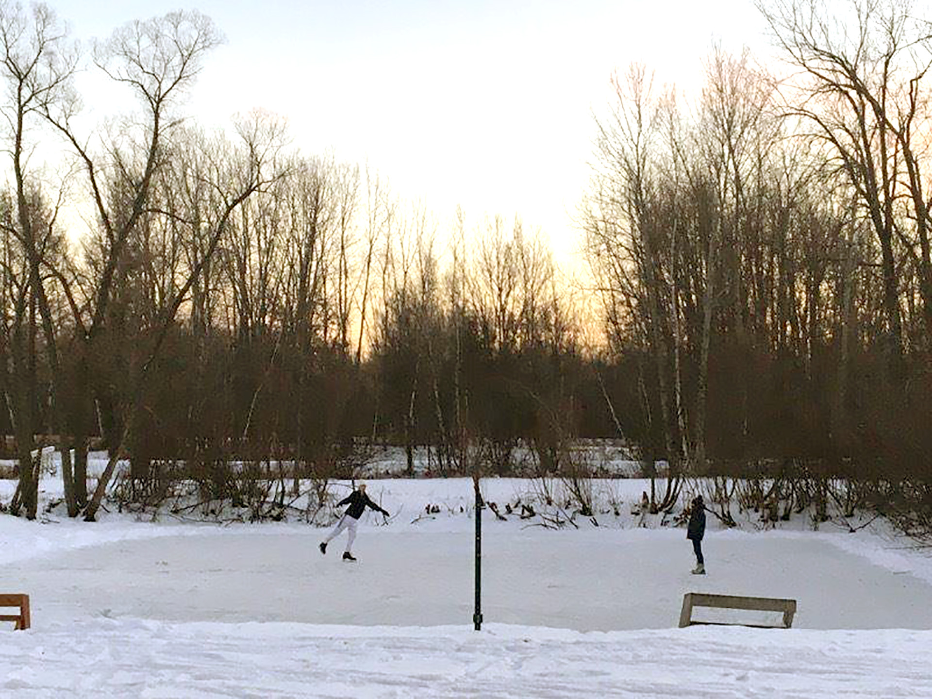 Ice Skating at the pond at Barkhausen Waterfowl Preserve