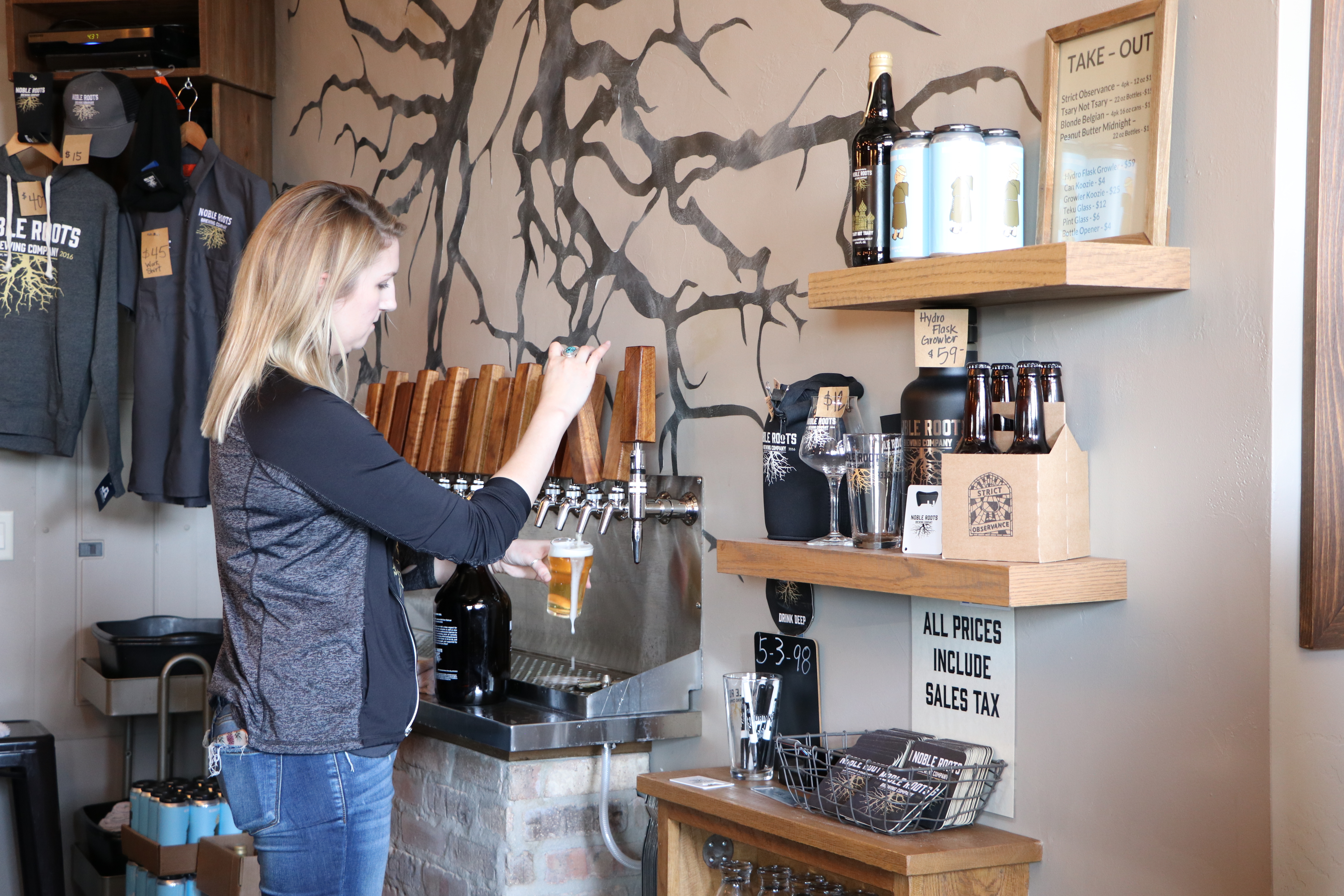 Noble Roots Brewing Company Serving Beer