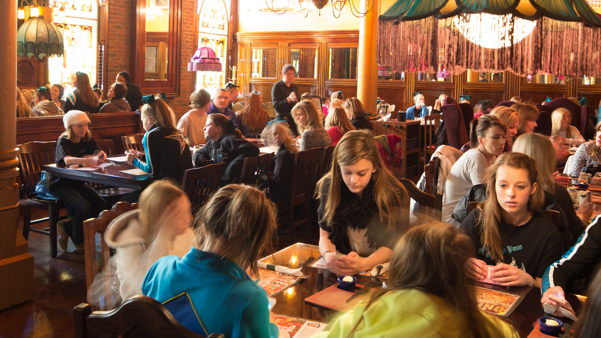 Is that one household? Diners sit in groups of four at Westfield