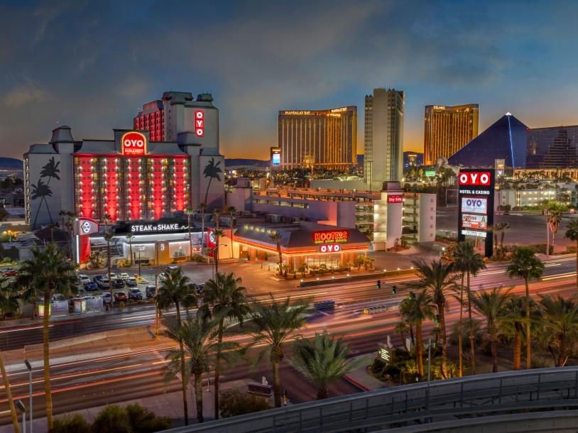 Allegiant Stadium Redefines Las Vegas Skyline With Night-Time