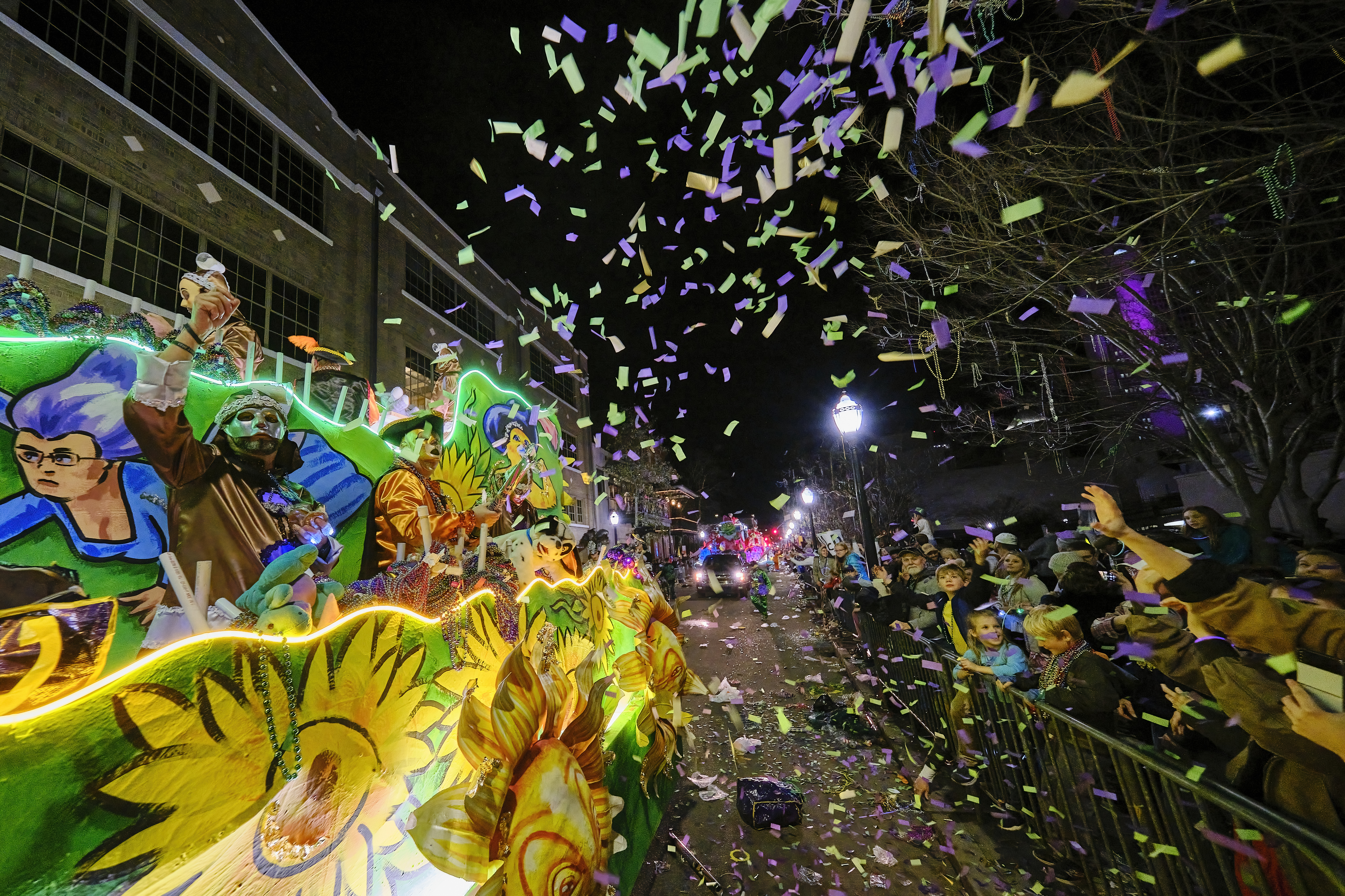Annual lighting of Mobile's Mardi Gras Tree 