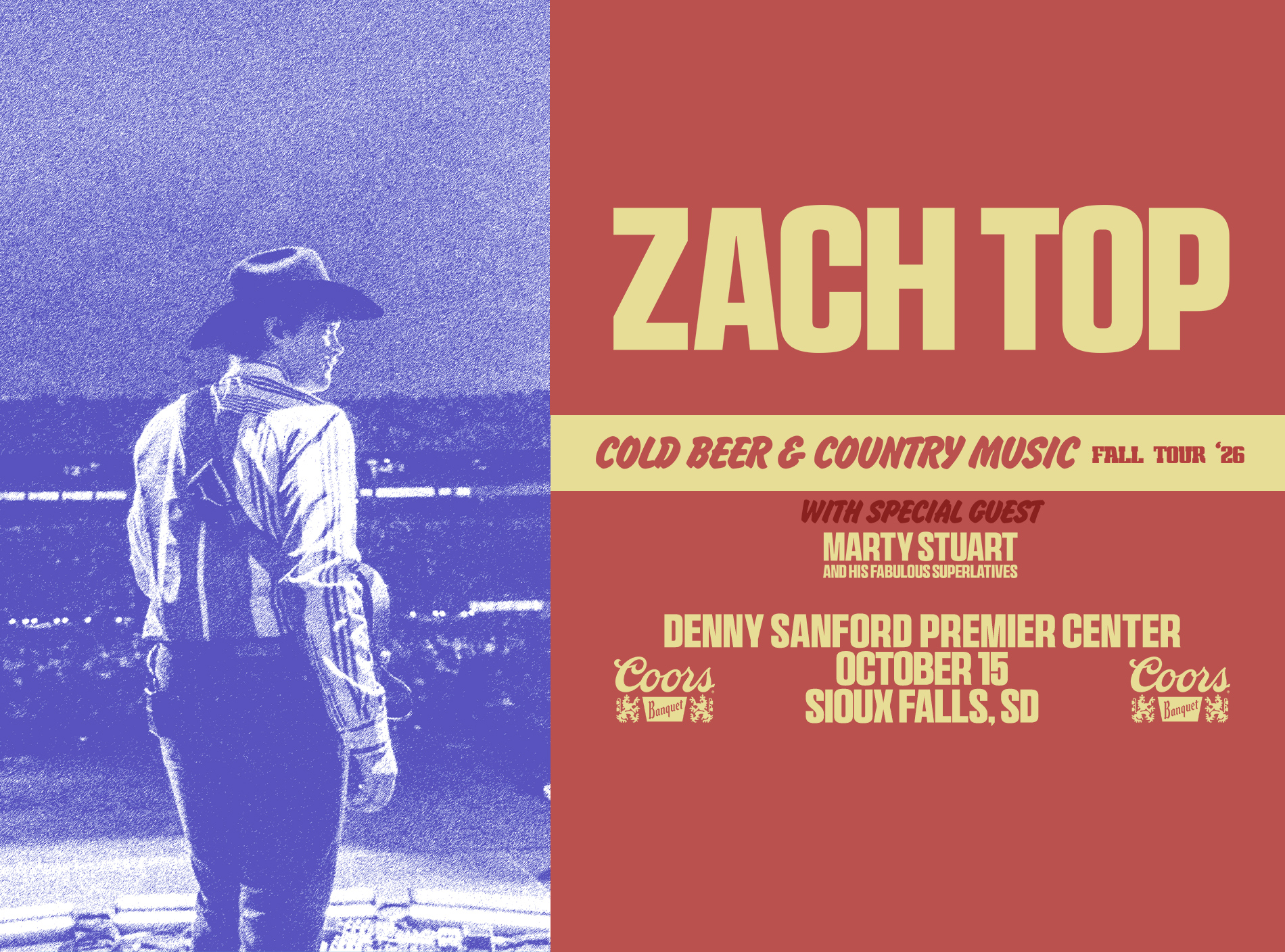 タルソク　アンコン　ツアーT Zach Top: Cold Beer & Country Music Tour 2026