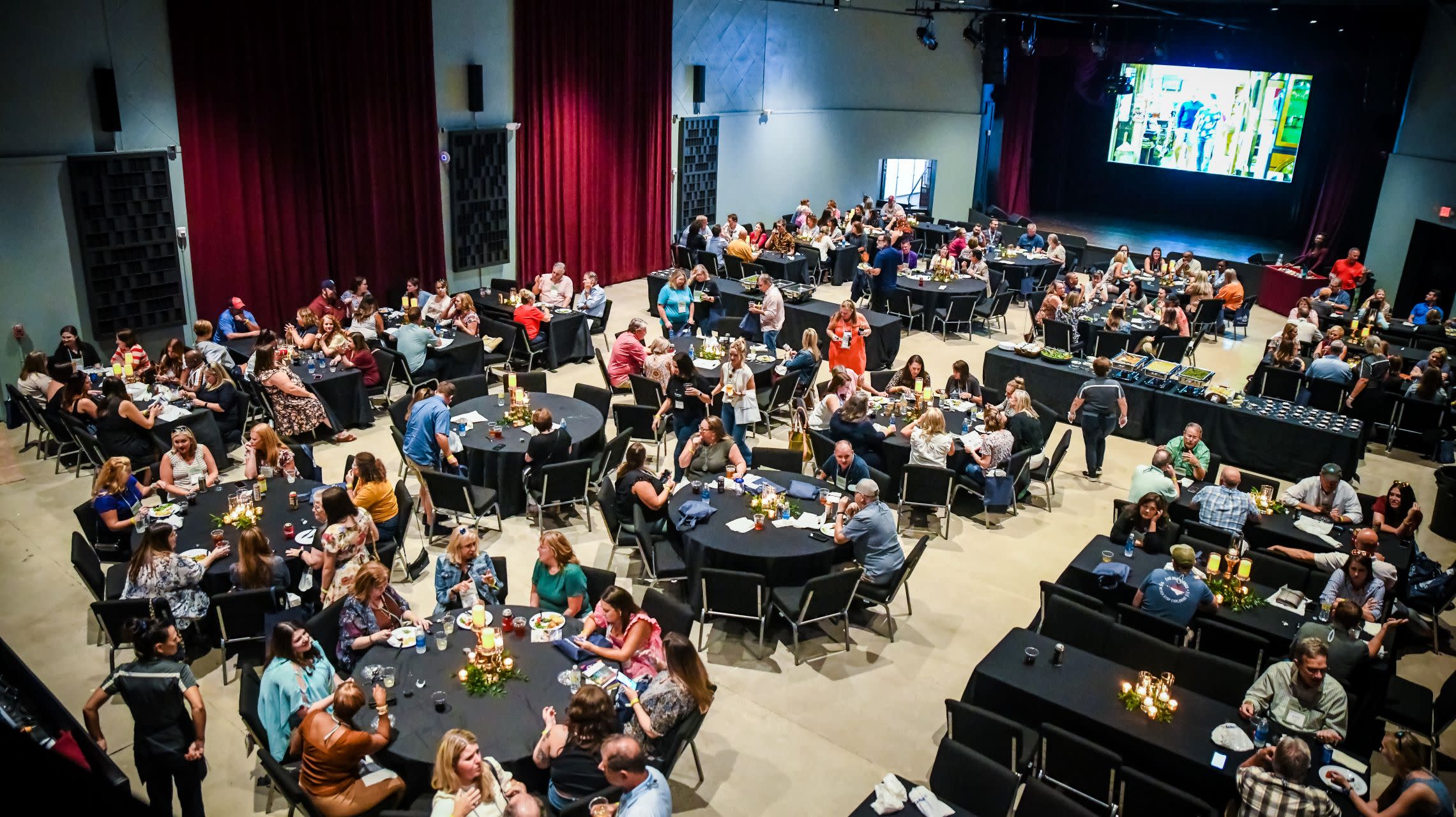 group dinner inside theater