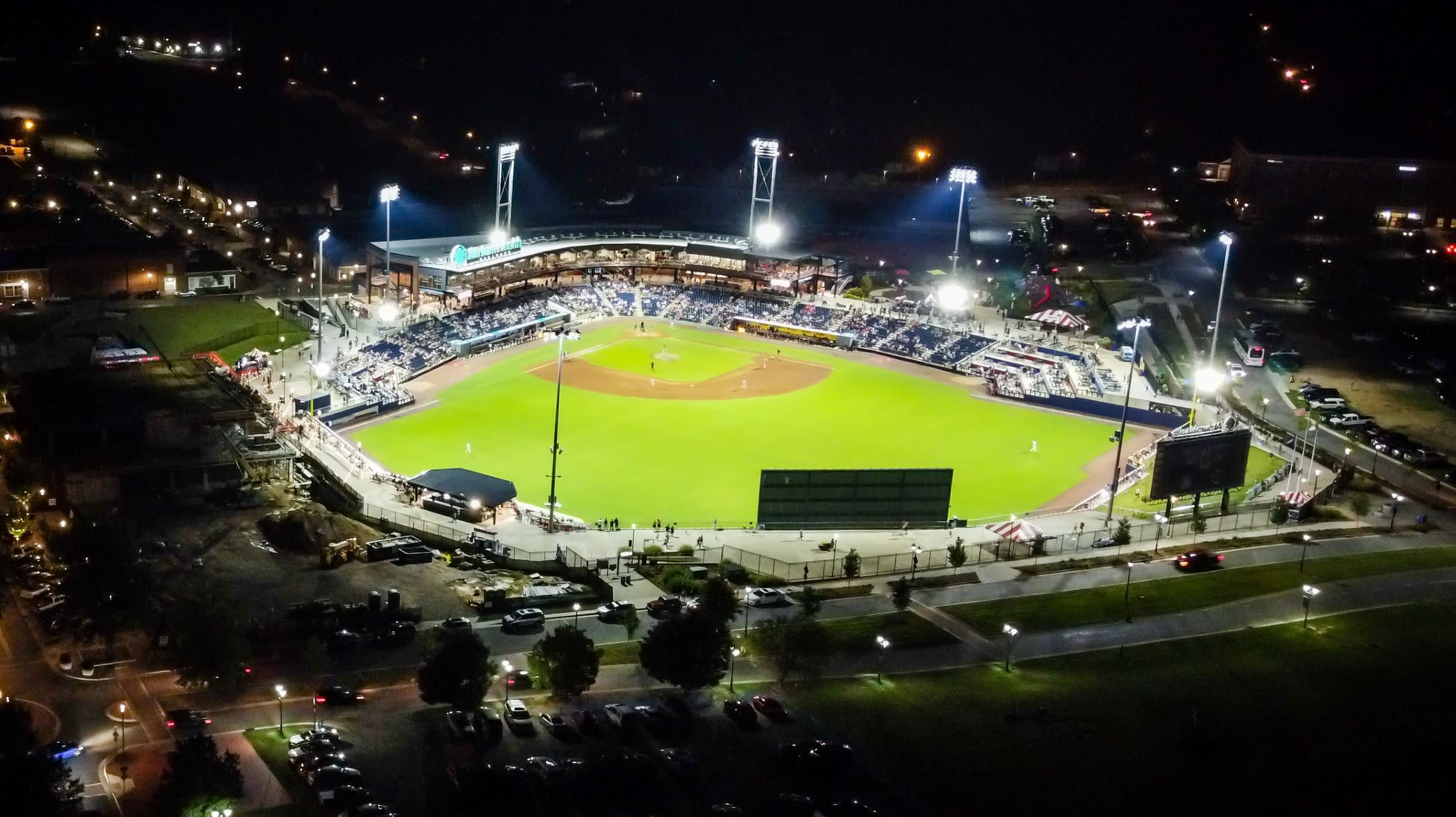 aerial view of ballpark