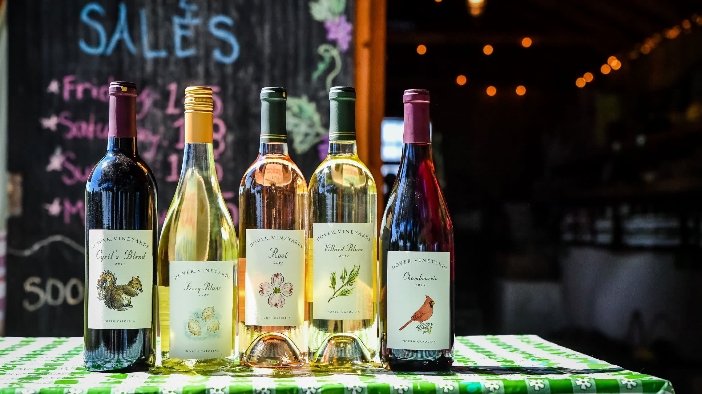 wine bottles on table