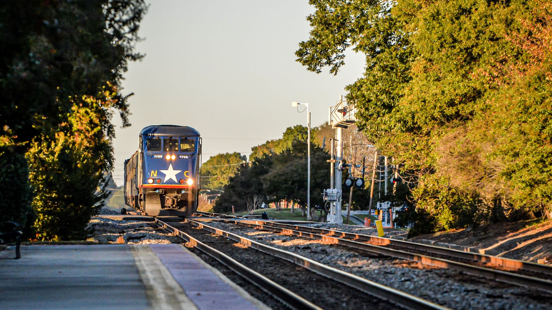 train on railroad tracks