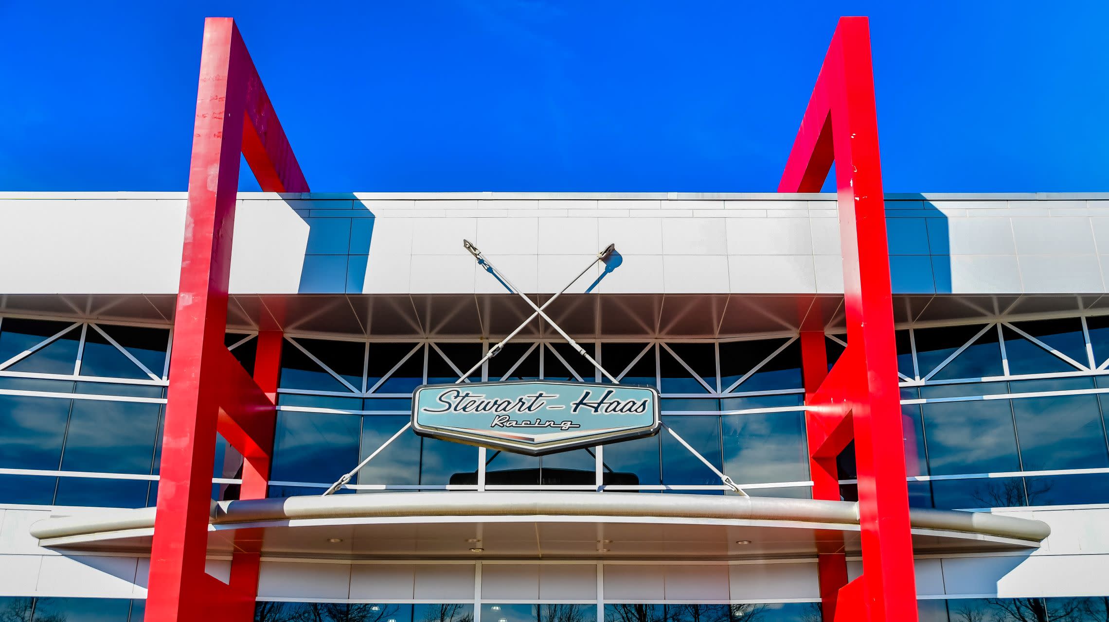 exterior sign on race shop building