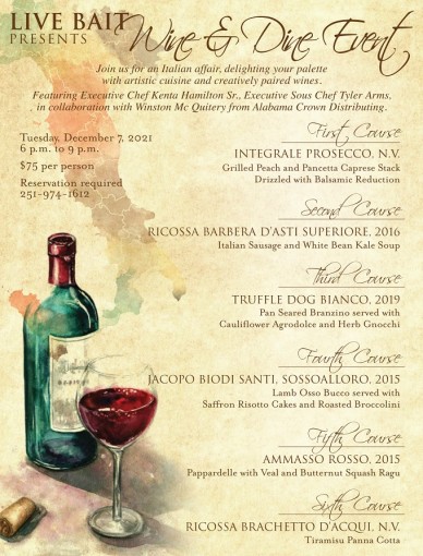 Live Bait Presents: Wine and Dine Event