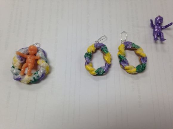 February 15, Art al Fresco - Create with Clay, Mardi Gras Earrings