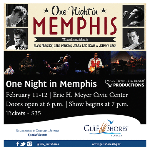 2019 Winter Edition of Small Town, Big Beach Productions presents One Night in Memphis
