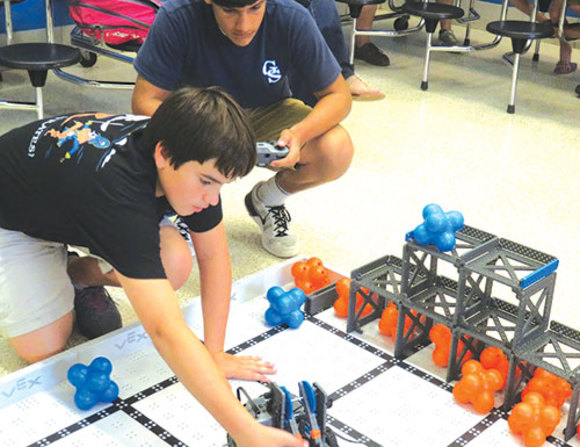 2019 GSMS Robotics Competition Bots at the Beach
