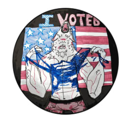 Michigan’s “I Voted” sticker for the recent election. 