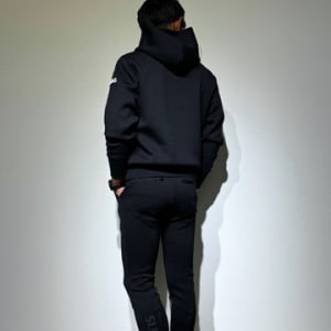 ライト ダブルニットフーディー/BLACK (UNISEX)