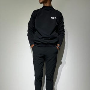 NEW STDダブルクロスストレッチリブパンツ BLACK (UNISEX)