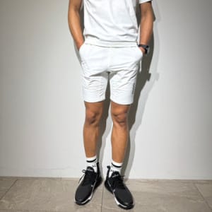 CODURA(R) NYLON 4WAY STRETCH ハーフパンツ FRONT BACK LOGO/WHITE