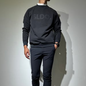 SLDO. × AddElm ダブルクロスストレッチプルオーバー MATTE BLACK (UNISEX)