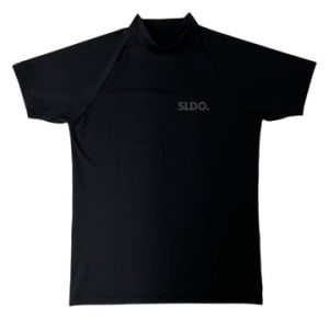 半袖モックネック カットソー MINIMUM LOGO/BLACK×BLACK(UNISEX)