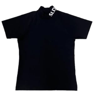 半袖モックネック カットソー NECK LOGO BLACK
