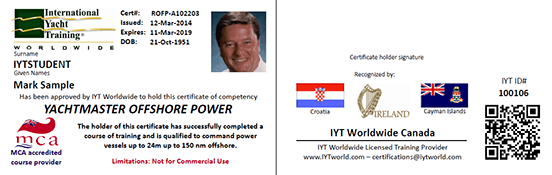 сертификат Yachtmaster Offshore