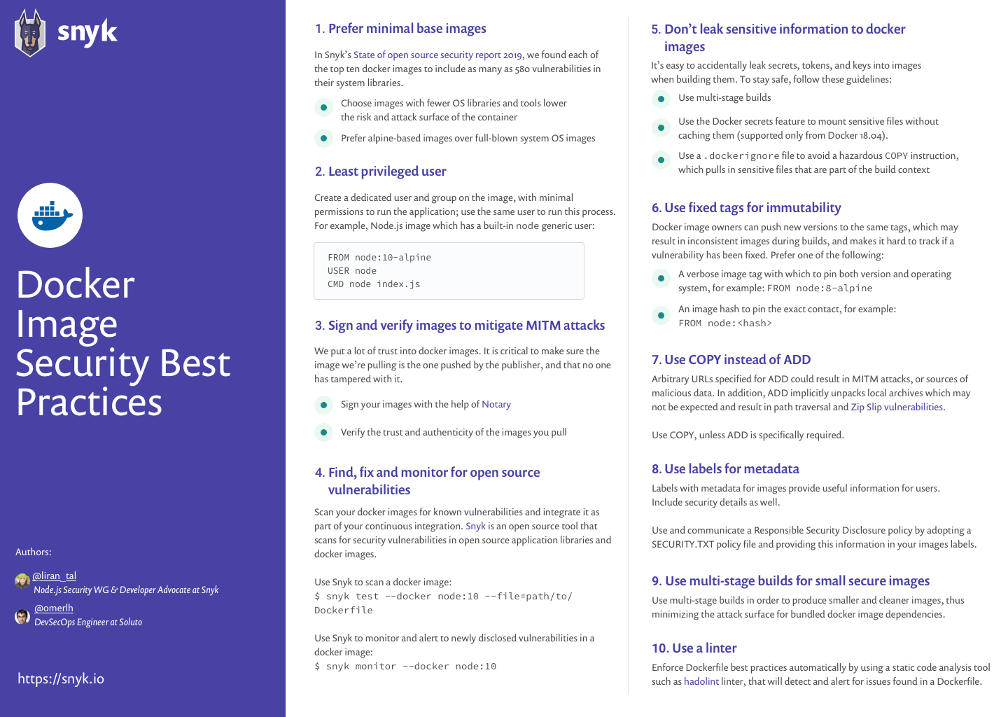 10 Docker Best Practices | Docker Best Practices | Snyk