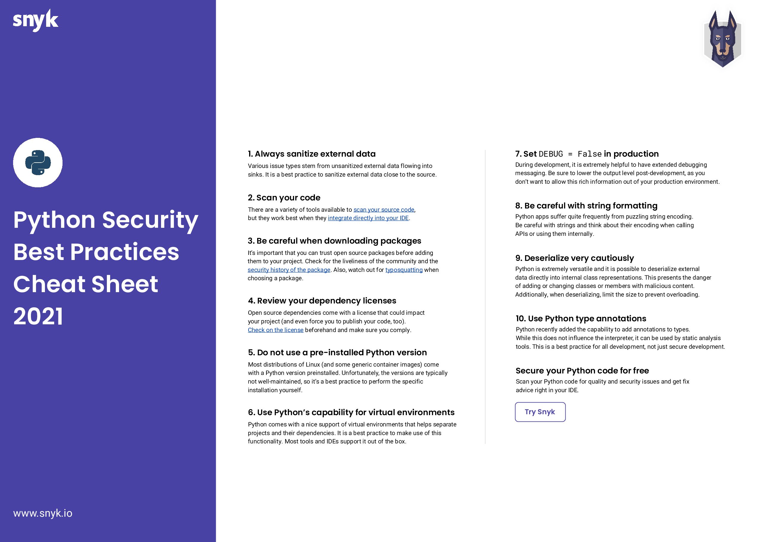 Security cheat sheets