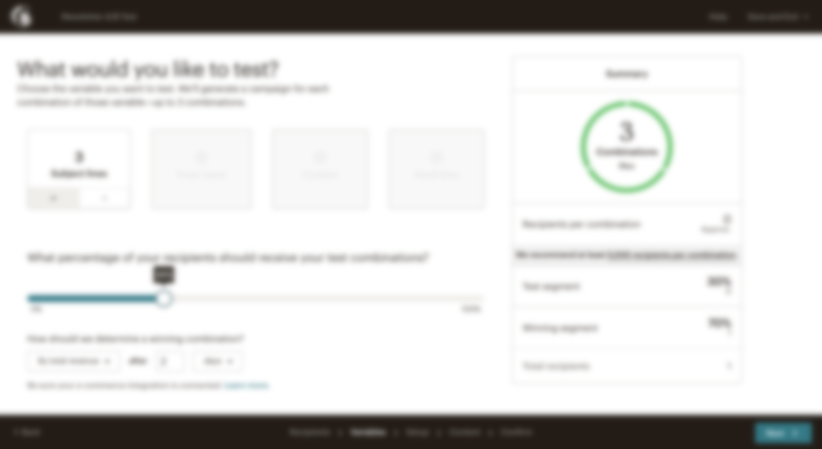 mailchimp ab testing dashboard