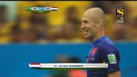 Foul - Yellow Card | Arjen ROBBEN | Brazil vs Netherlands