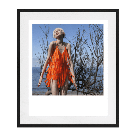 Hands All Over 01 Solid Wood Framed Art Print in Black Frame / 83 X 68 CM by Serap Osman