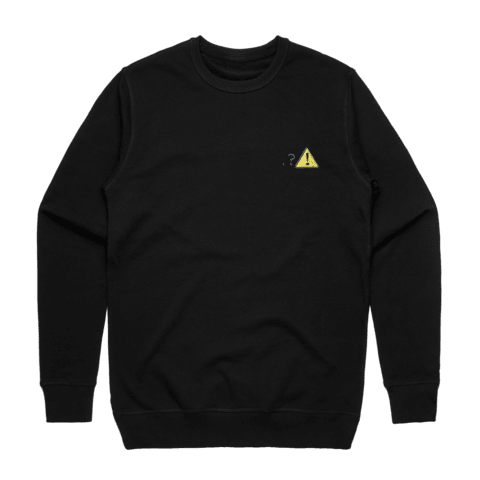 Caution Men's 100% Cotton Embroidered Sweatshirt in Black / XXL by Michael Pederson