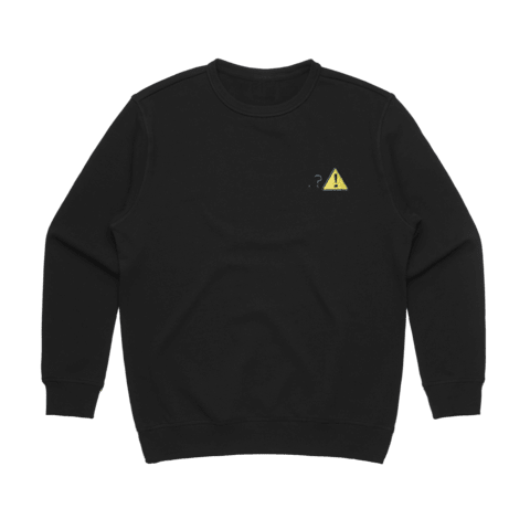 Caution Women's 100% Cotton Embroidered Sweatshirt in Black / XL by Michael Pederson