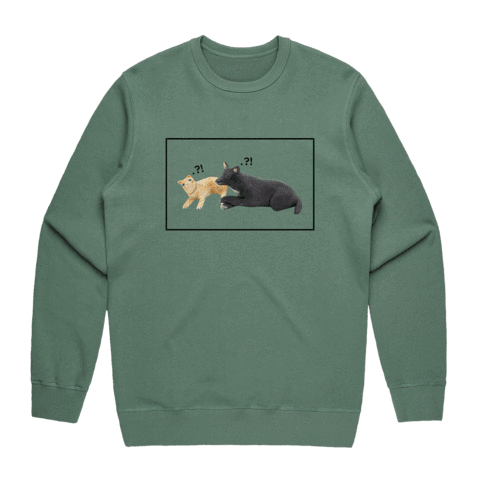 Apple & Chibi Men's 100% Cotton Minimal Sweatshirt in Sage / XXL by erinswindow