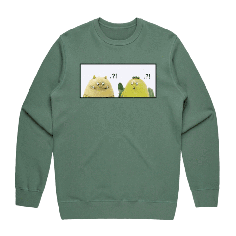 Miiya And Hooya Men's 100% Cotton Minimal Sweatshirt in Sage / XXL by Enpei Ito