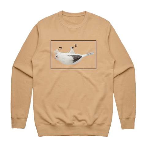Bird Rider 01 Men's 100% Cotton Minimal Sweatshirt in Tan / XXL by erinswindow