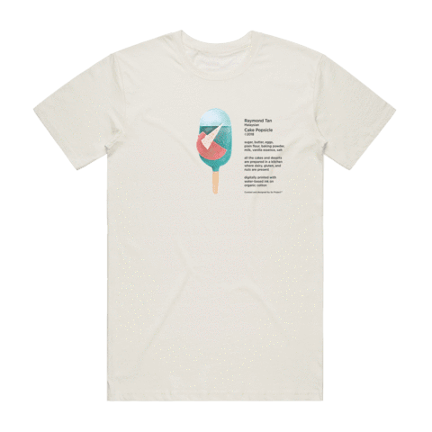 Cake Popsicle 05 Men's 100% Organic Cotton Gallery T-shirt in Natural / XXL by Raymond Tan