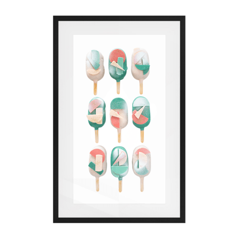 Cake Popsicle 04 Solid Wood Framed Art Print in Black Frame / 83 X 50 CM by Raymond Tan
