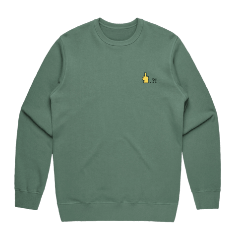 Hands All Over Men's 100% Cotton Embroidered Sweatshirt in Sage / XXL by Serap Osman