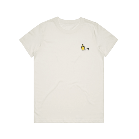 Hands All Over Women's 100% Organic Cotton Embroidered T-shirt in Natural / XXL by Serap Osman
