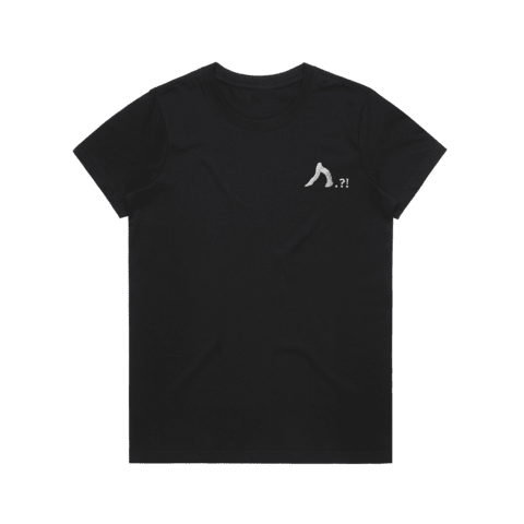 Shark Women's 100% Organic Cotton Embroidered T-shirt in Black / XXL by Yuuna Okanishi