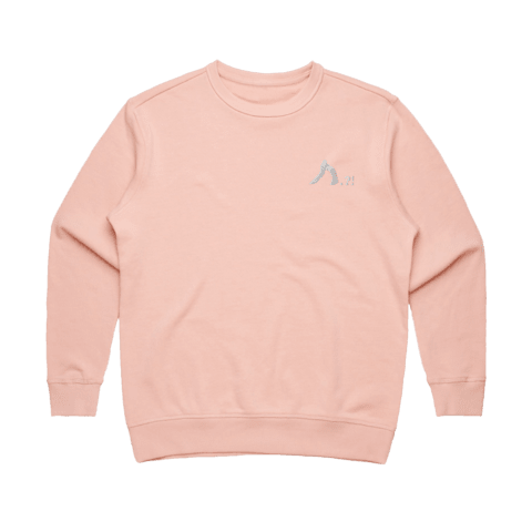 Shark Women's 100% Cotton Embroidered Sweatshirt in Pale Pink / XL by Yuuna Okanishi